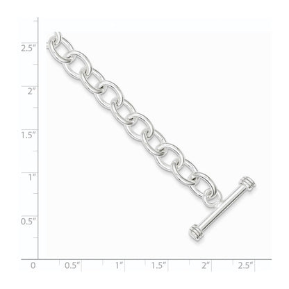 Sterling Silver 7.75inch Polished Fancy Link Toggle Bracelet