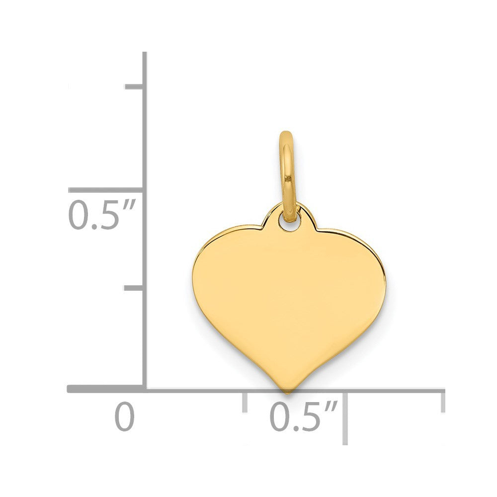 14k Yellow Gold Heart Disc Charm Pendant