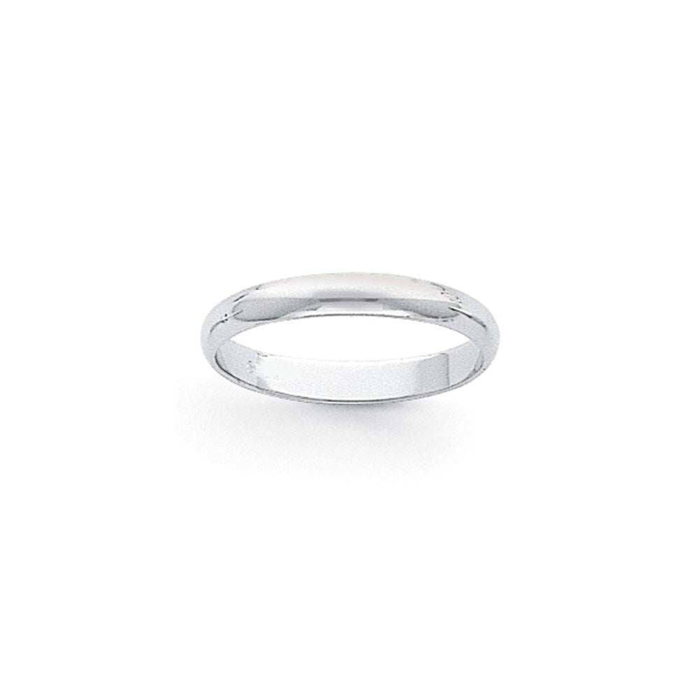 Platinum 3mm Half Round Wedding Band Ring Size 5