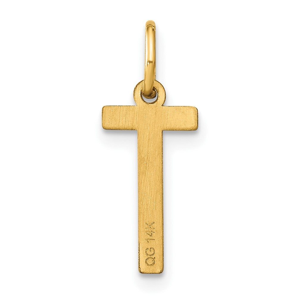 14k Yellow Gold Letter T Initial Pendant