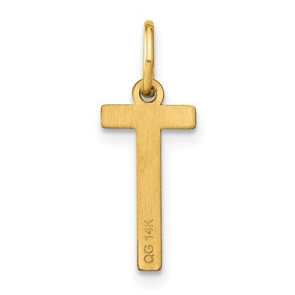 14k Yellow Gold Letter T Initial Pendant