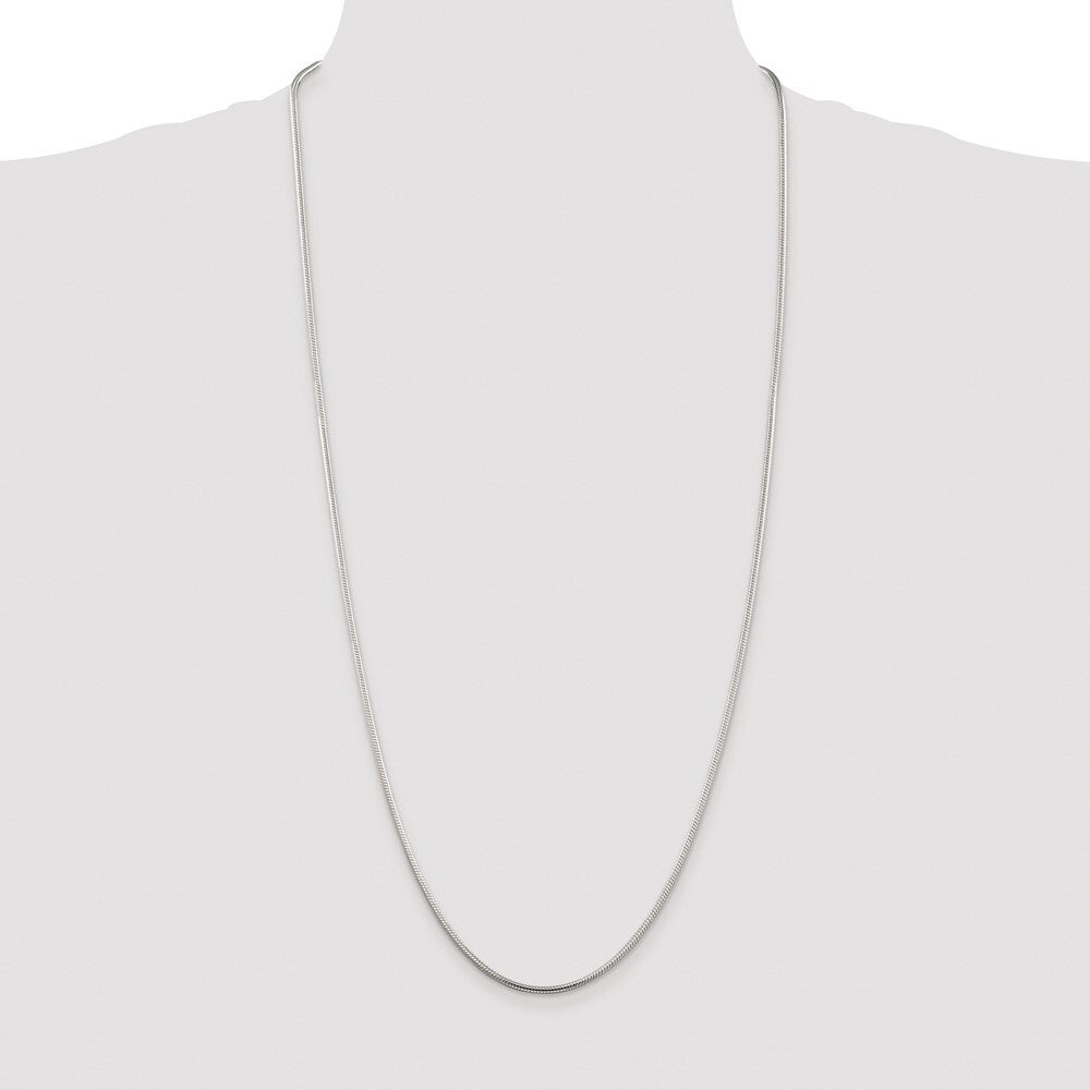 Sterling Silver Rhodium-plated 2mm Snake Chain