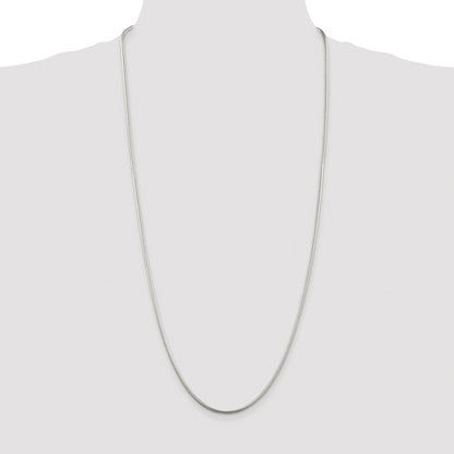Sterling Silver Rhodium-plated 2mm Snake Chain