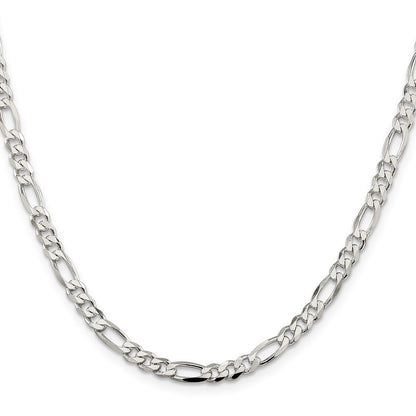 Sterling Silver 4.5mm Figaro Chain Necklace