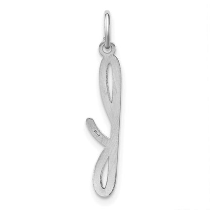 14k White Gold Lower case Letter F Initial Charm Pendant