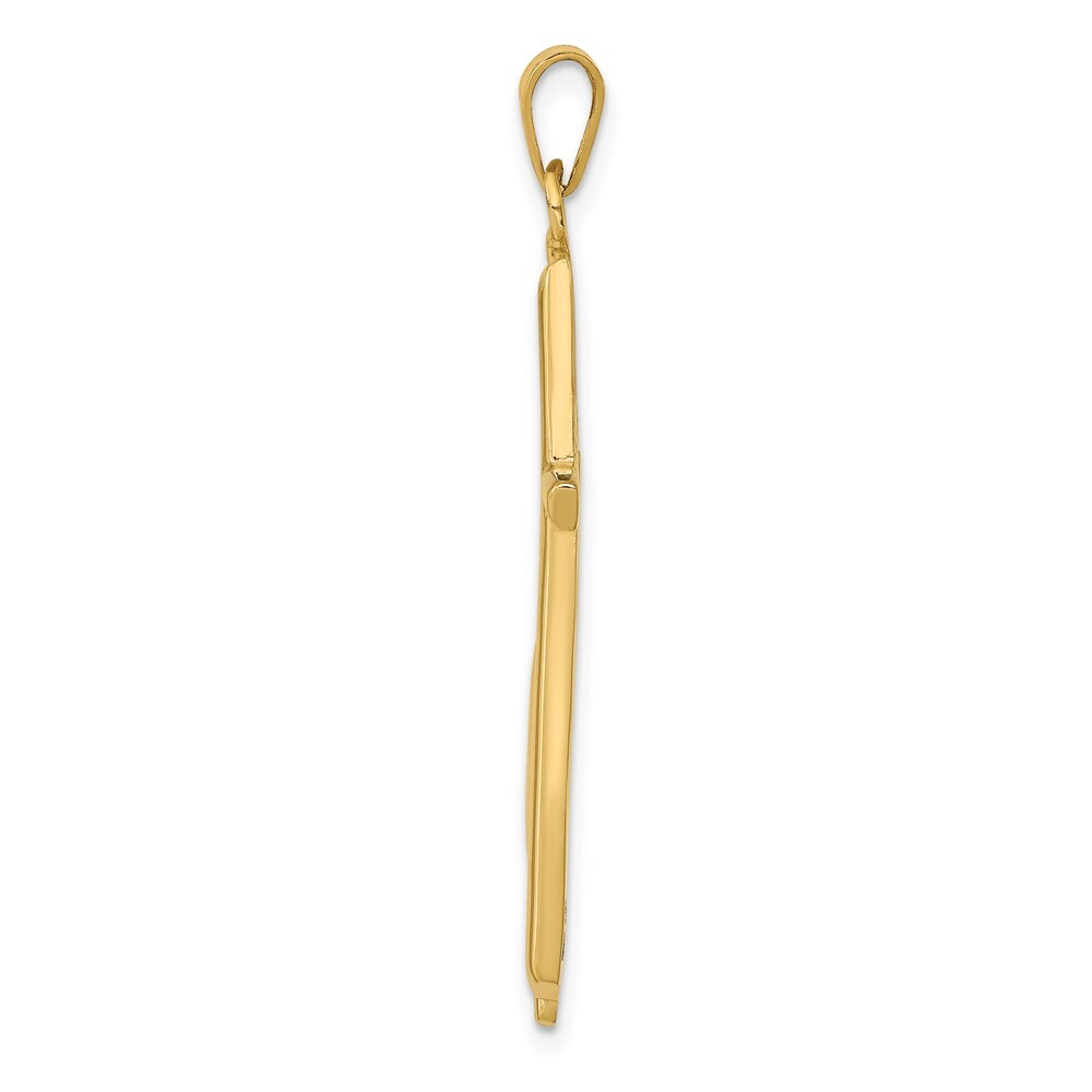 14k Yellow Gold Polished Cross Drape Pendant