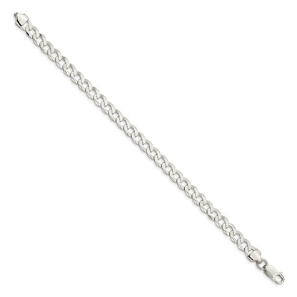 Sterling Silver 6.8mm Flat Curb Chain Bracelet
