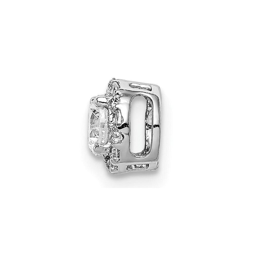 14k White Gold 4.1mm Center 1/20ct. Diamond Semi-mount Chain Slide Pendant