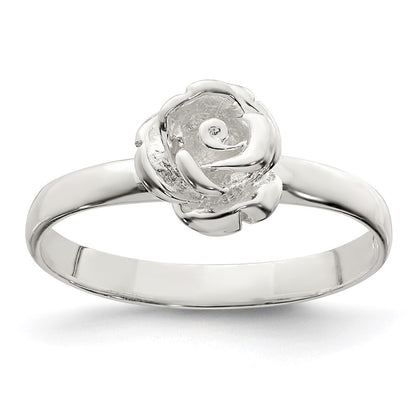 Sterling Silver 8mm Rose Ring Size 8