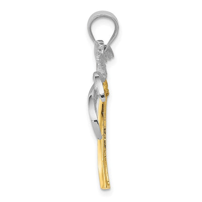 14k Two-tone Gold Palm Tree Pendant for Women