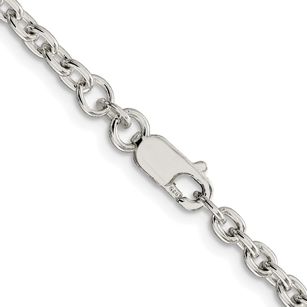 Sterling Silver Rhodium-plated 3.5mm Cable Chain