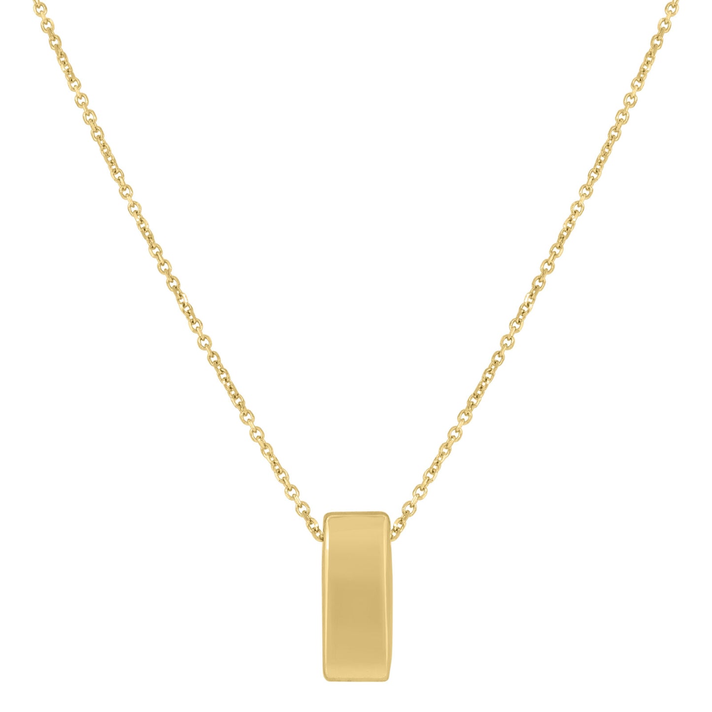 14Kt Yellow Gold Polished Finish Bar Necklace Size 18"