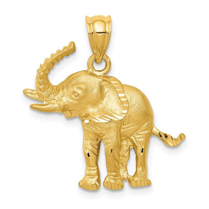 14k Yellow Gold Elephant Pendant for Women