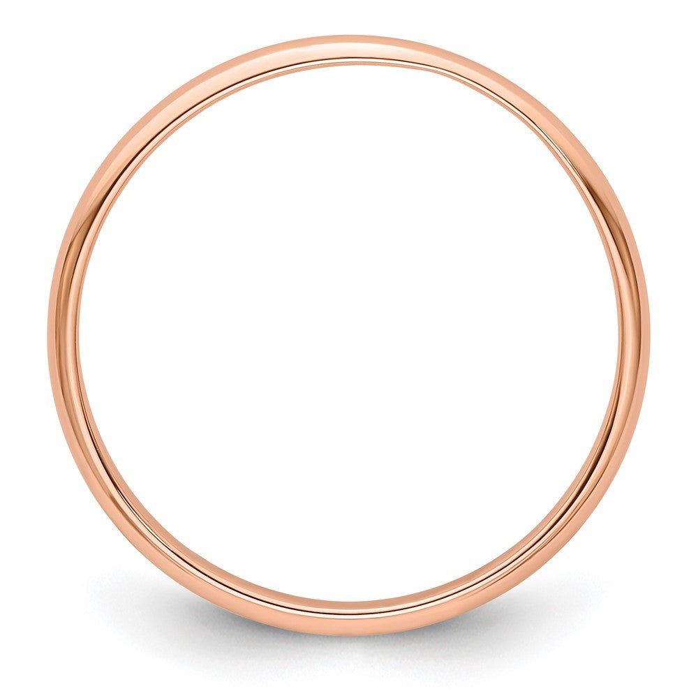 14k Rose Gold 2mm Lightweight Half Round Wedding Band Ring Size 6.5