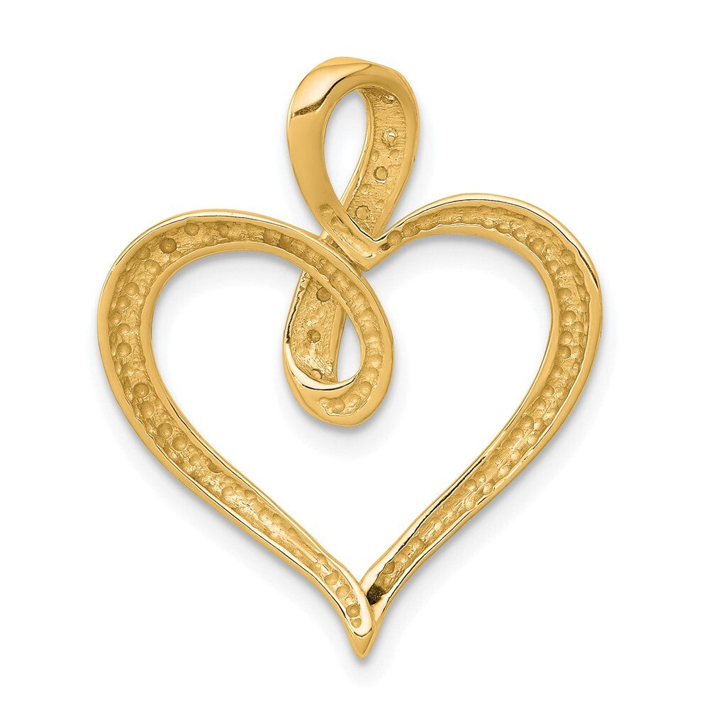 14k Yellow Gold 1/20ct. Diamond Heart and Infinity Pendant for Women