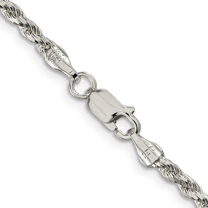 Sterling Silver 2.75mm Diamond-cut Rope Chain Necklace