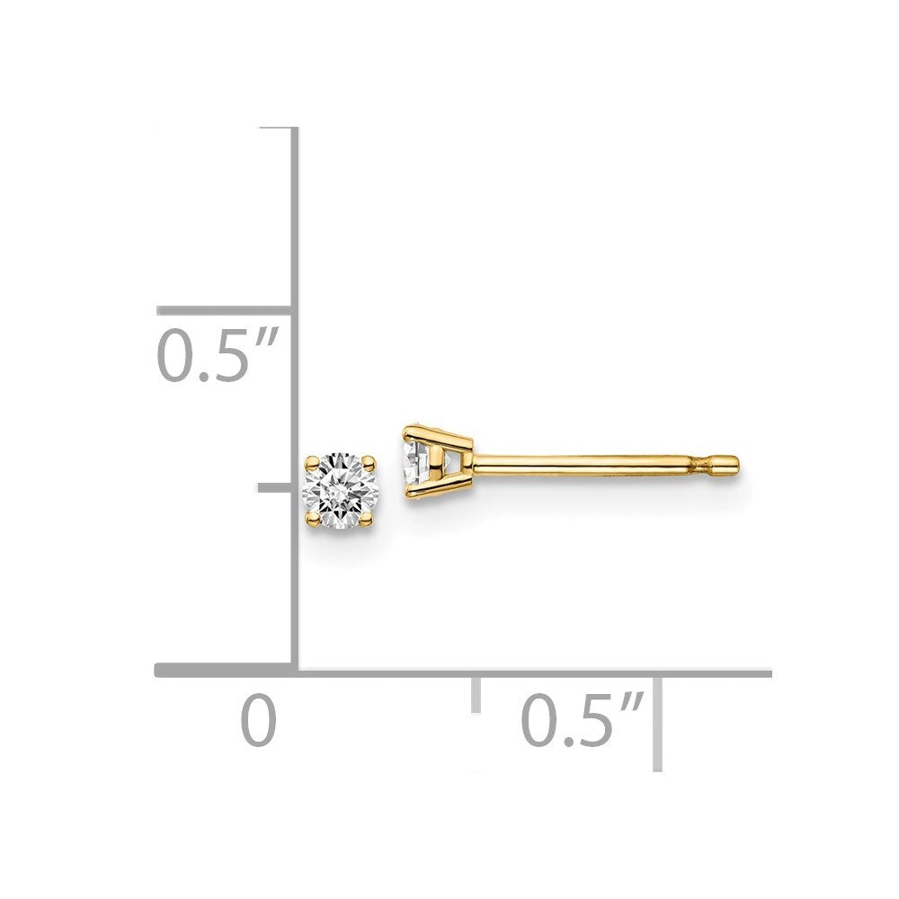 14y .15ct. I1 J-K Diamond Push-on Stud Earrings Gift for Women