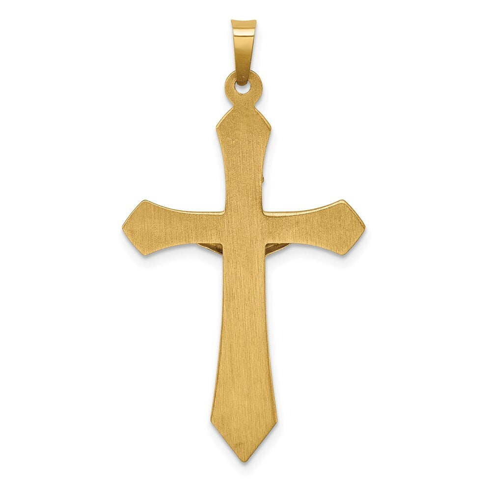 14k Two-tone Gold Polished INRI Crucifix Pendant for Women