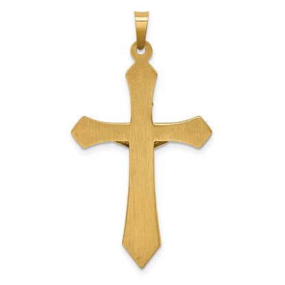 14k Two-tone Gold Polished INRI Crucifix Pendant for Women