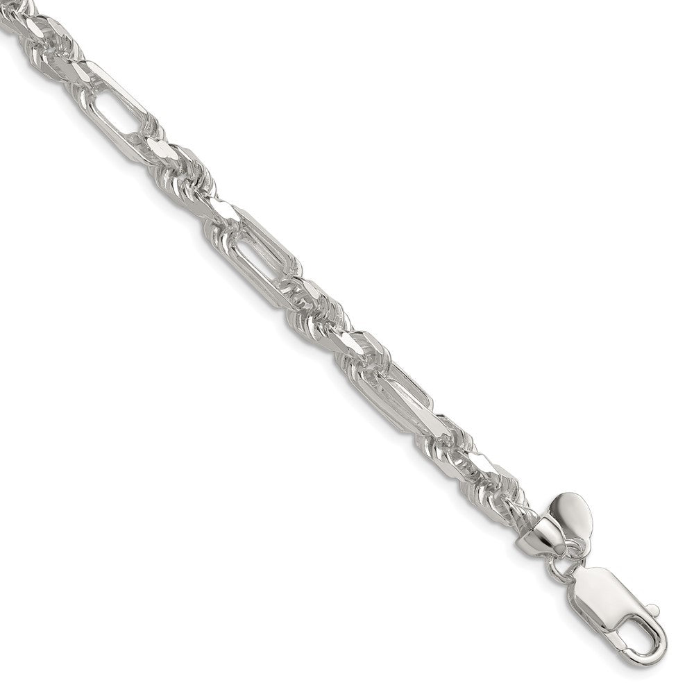 Sterling Silver 6mm Diamond-Cut Figarope Chain