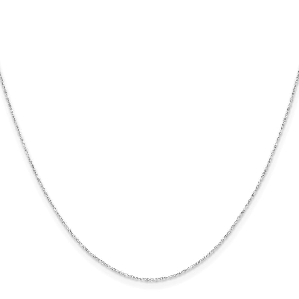 14k White Gold .4 mm Carded Cable Rope Chain Necklace