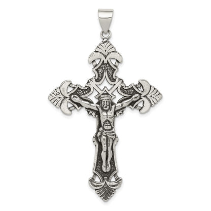 Sterling Silver Antiqued Crucifix Pendant Holiday Gift for Women