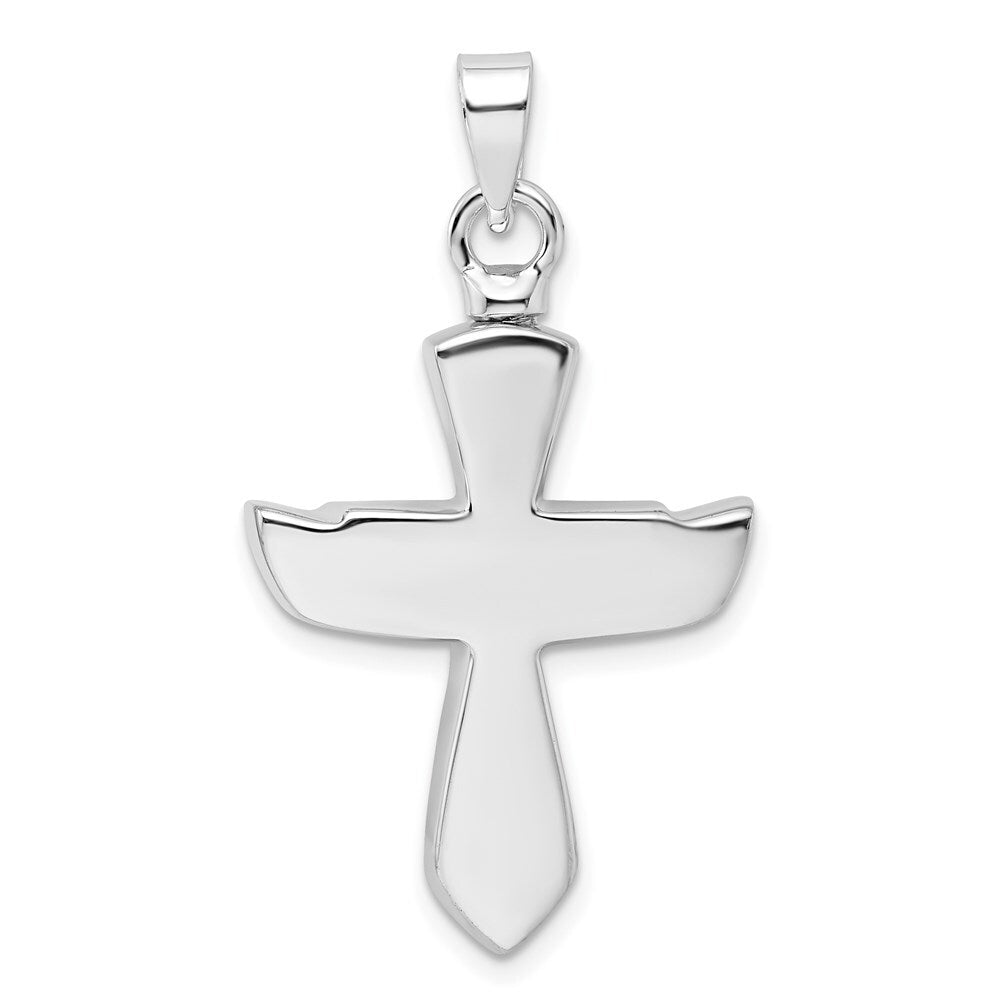 Sterling Silver Rhodium-plated Antiqued Cross Heart Ash HolderPenda