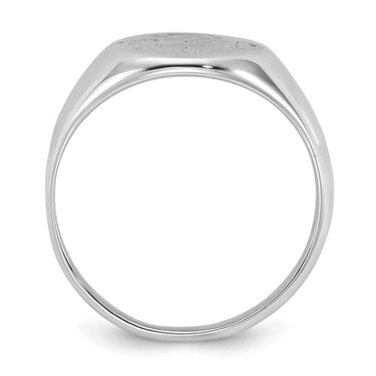 Sterling Silver Rhodium-plated Polished Rose Signet Ring Size 7