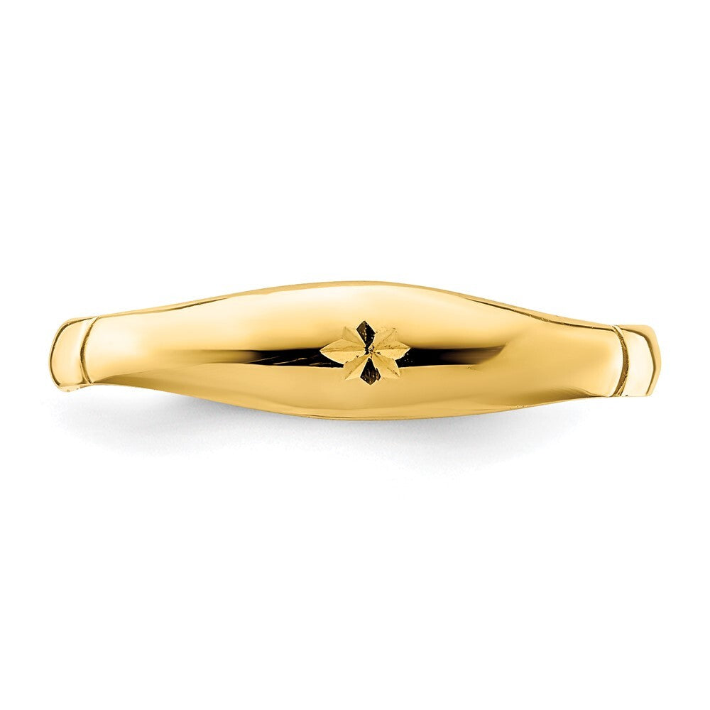 14K Yellow Gold Diamond-Cut Band Ring Size 7
