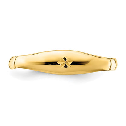 14K Yellow Gold Diamond-Cut Band Ring Size 7