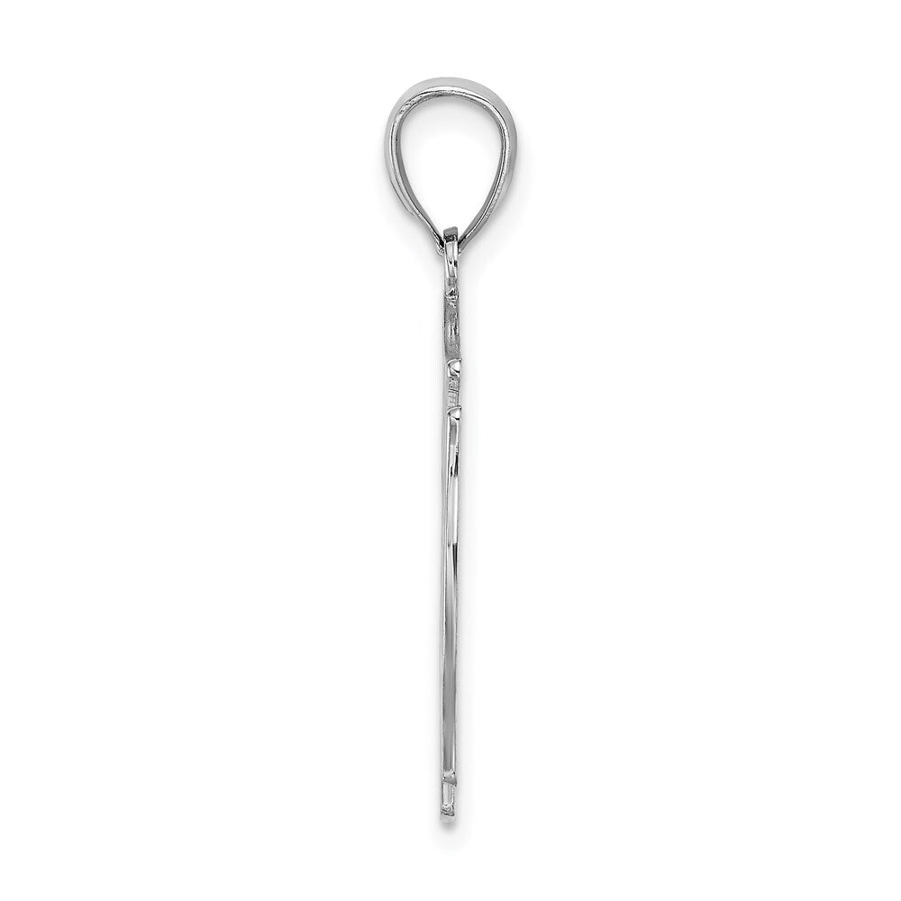 14k White Gold VFD Member Shield Charm Pendant for Women