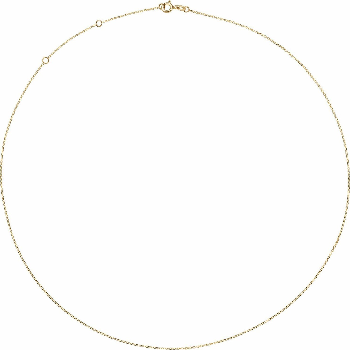 14k Yellow Gold 1 mm Adjustable Diamond-Cut Cable 16-18" Chain Necklace