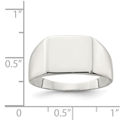 Sterling Silver 11x12mm Closed Back Signet Ring Size 9