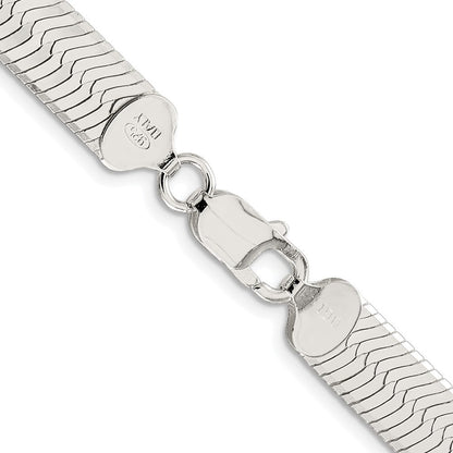 Sterling Silver Rhodium-plated 8.75mm Magic Herringbone Chain Necklace