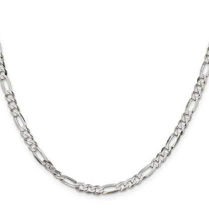 Sterling Silver 4.5mm Lightweight Flat Figaro Chain