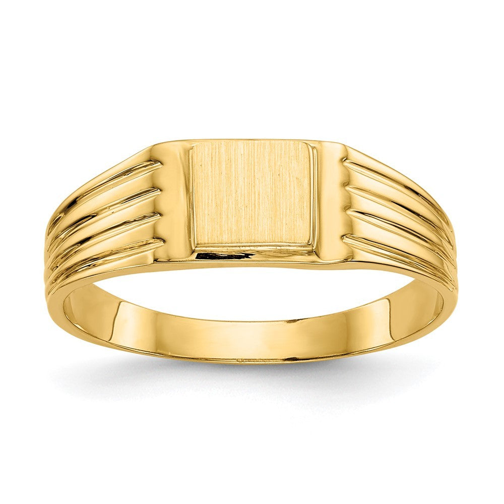 14k Yellow Gold 5.25x4.75mm Open Back Signet Ring