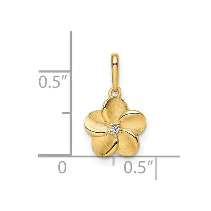 14k Yellow Gold Flower Pendant for Women