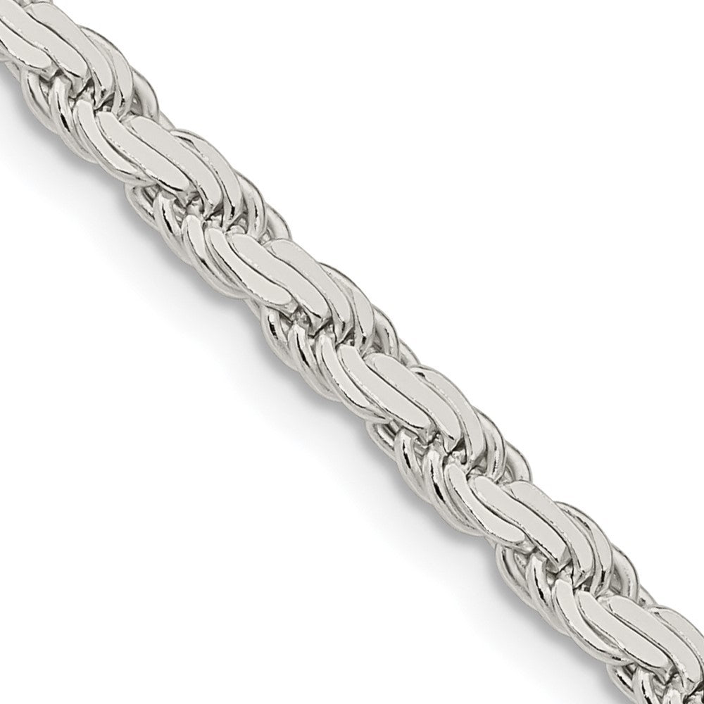 Sterling Silver 3.65mm Flat Rope Chain Necklace