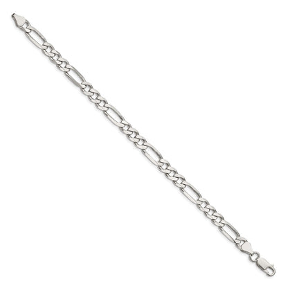 Sterling Silver 6.75mm Figaro Chain Bracelet