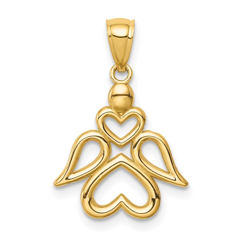 14k Yellow Gold Angel Pendant for Women