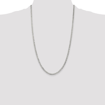 Sterling Silver 3.2mm Beveled Curb Chain