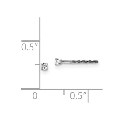 14k White Gold .05ct. SI3 G-I Diamond Thread on/off Stud Earrings
