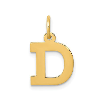 14k Yellow Gold Small Block Letter D Initial Charm