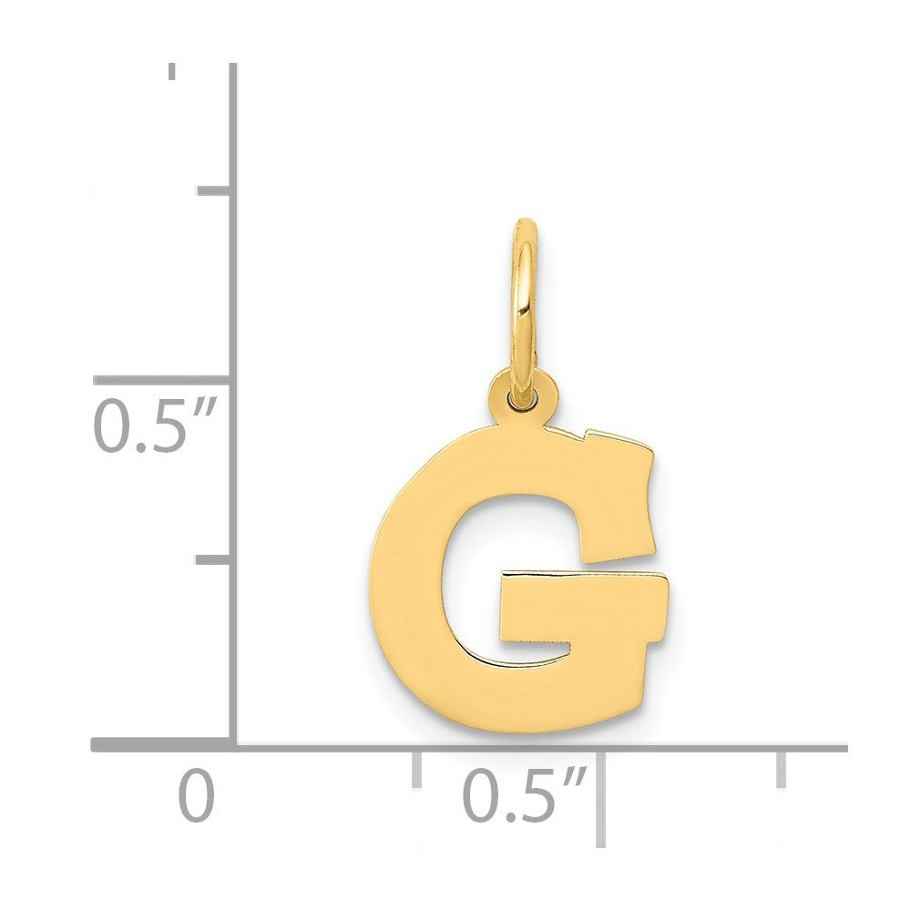 14k Yellow Gold Small Block Letter G Initial Charm Pendant