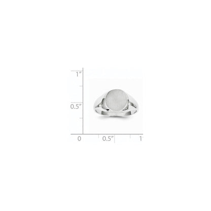 14k White Gold 9.0x9.5mm Closed Back Signet Ring