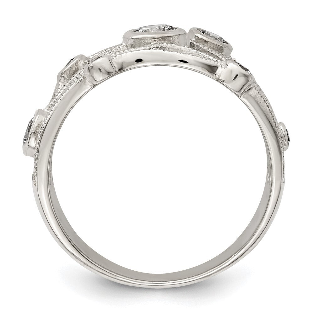 Sterling Silver Fancy Cubic Zirconia Ring Size 6