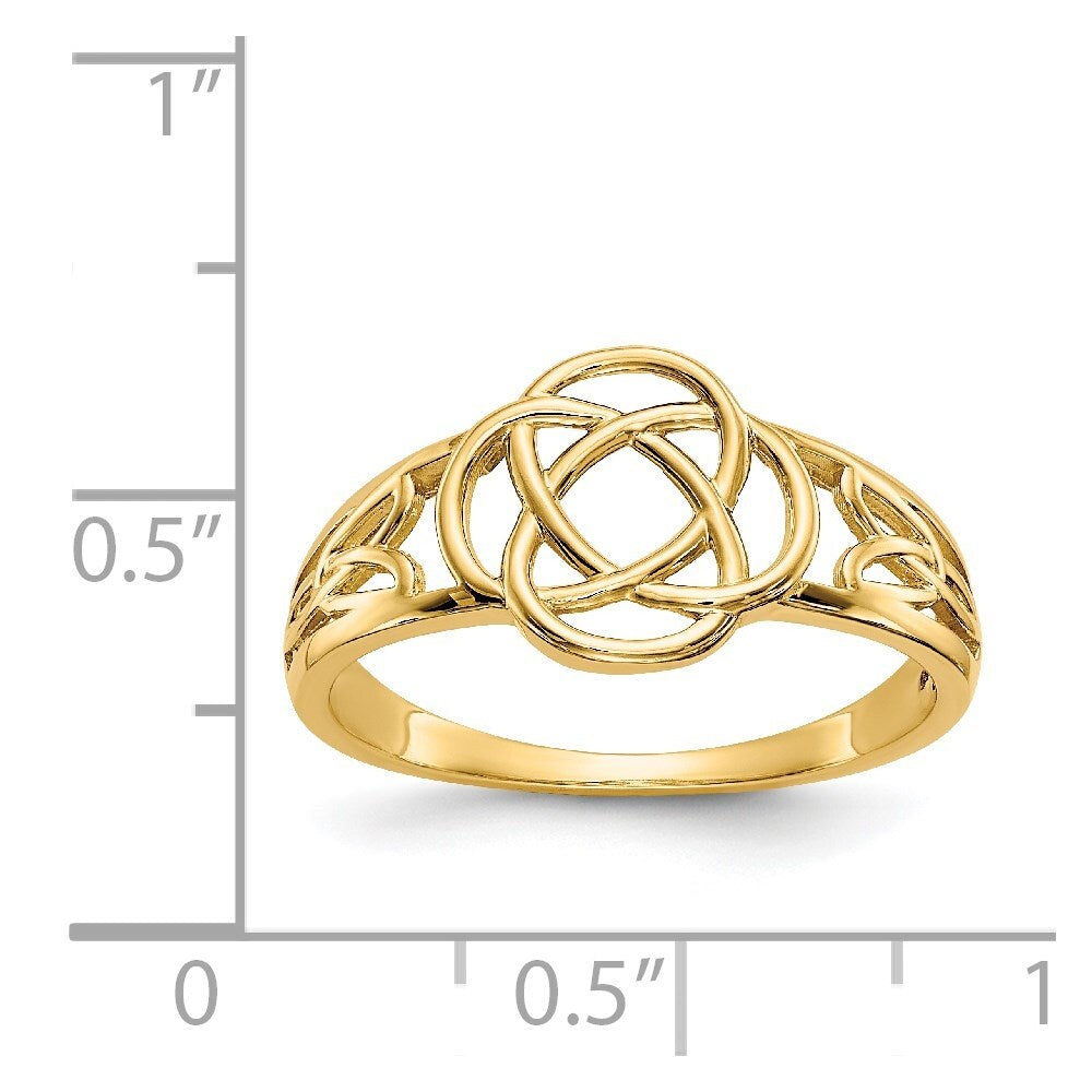 14K Yellow Gold Polished Ladies Celtic Knot Ring