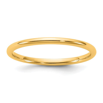 14k Yellow Gold 1.5mm LTW Comfort Fit Band Ring Size 10