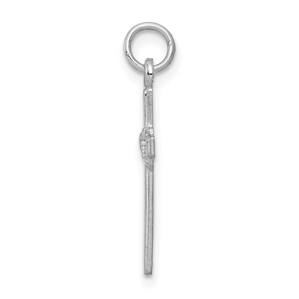 14k White Gold Cross Charm Pendant for Women