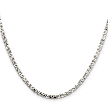 Sterling Silver 3.6mm Round Box Chain Necklace